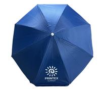 Printex+Home Sombrilla de Playa y Picnic Inclinable Ø180 cm, 8 Varillas de Acero, Nylon Azul Resistente, Protección Solar UPF+50, Plegable con Soporte de Arena para Mayor Estabilidad Royal blue