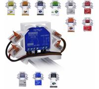 Printtastisch Soporte Carril DIN compatible con Relé Shelly, 42 Modelos - Plus 1, 1PM, 2PM, Mini, Gen3, Gen4, i4 DC, Dimmer, RGBW2, Wave, EM - WAGO 221, PETG, Pack de 1 + Extensión