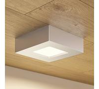 Prios Plafón LED Alette, plata, 12,2 cm, atenuable