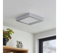 Prios Plafón LED Alette, plata, 22,7cm, 24W, atenuable