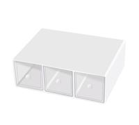 PRITOK Caja de té con 3 cajones: organizador de cocina para tocador, cajas de plástico para bolsas de té, cápsulas de café, azúcar (transparente, 23 x 17 x 8 cm)