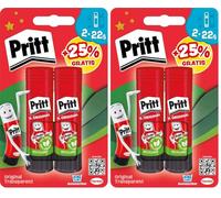 Pritt Juego de 2 barras de pegamento de 22 g y tatuajes, pegamento seguro y apto para niños para artes y manualidades, pegamento fuerte para la escuela, 9H PBS6B (Paquete de 2)