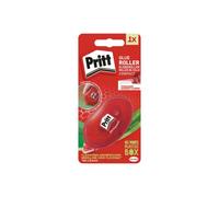 Pritt Kleberoller Compact permanent, poder adhesivo permanente, cinta adhesiva de doble cara para papel, cartón, fotos, vidrio y plástico, longitud aprox. 10 m, ancho aprox. 8,4 mm