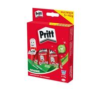 Pritt Pegamento en barra, seguro y apto para niños, fuerte uso escolar y de oficina 5x 43 g