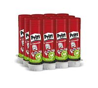 Pritt PS22, Barra Adhesiva Sólida no Tóxica, Lavable, Roja, Pack de 12 barras x 22 g
