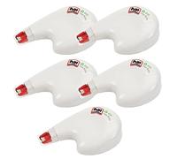 Pritt Rodillo corrector Eco Flex, aplicación lateral, sobreescritura inmediata, longitud de la correa 10 m, ancho de banda 4,2 mm, juego de ahorro con 5 rodillos, 9H PRKEB VS blanco
