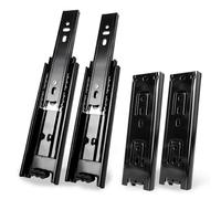Prmape 4 rieles para cajones, rieles de cajón de 150 mm, 3 pliegues telescópicos, bisagras de cajón de extracción completa de 285 mm, capacidad de carga pesada de 45 kg (negro)