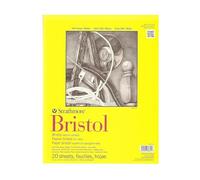 Pro-Art Paper Strathmore Bristol - Bloc de Papel vitela de 28 x 35 cm, 20 Hojas, Color Blanco