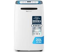 Pro Breeze Deshumidificador 20L Antihumedad, Deshumidificador Silencioso para Habitaciones hasta 30 m², Depósito Extraíble, Desagüe Continuo, 4 Modos, Temporizador 24 h, Seca la Ropa