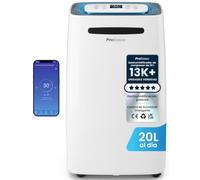 Pro Breeze Deshumidificador 20L con WiFi, Antihumedad Deshumidificador Silencioso para Habitaciones hasta 30 m², Depósito Extraíble, Desagüe Continuo, 4 Modos, Temporizador 24 h, Seca la Ropa