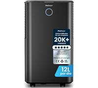Pro Breeze OmniDry Deshumidificador 12L hasta 20 m²,Bajo Consumo, Silencioso, 3 Modos, Sensor de Humedad, LED, Tubo de Drenaje, Temporizador 24H, Secado de Ropa - Antihumedad armarios