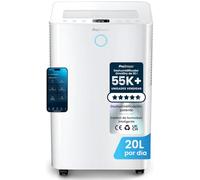 Pro Breeze OmniDry Deshumidificador 20L/Día hasta 30 M², WiFI, Depósito 4L, Secado de Ropa, Sensor de Humedad, Temporizador 24H, Modo Nocturno - Antihumedad, Moho y Condensación