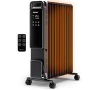 Pro Breeze OmniWarm Radiador de Aceite 2500W, 11 Aletas, Portátil, Pantalla Digital Táctil, Modo Eco, 3 Modos de Calor Ajustable, Apagado de Seguridad y Temporizador 24H