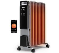Pro Breeze OmniWarm Radiador de Aceite 2500W, Portátil con Wi-Fi, 11 Aletas, Pantalla Digital Táctil, Modo Eco, 3 Modos, Termostato Ajustable y Temporizador 24H