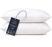 Pro Home Almohada de plumas de ganso de 1200 g/m², relleno extra, esponjosa, suave, firme, antialérgica, antiácaros, calidad de hotel, almohada de lujo para dormir de espalda y de lado, 48 x 74 cm (2