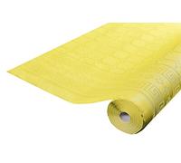 Pro Nappe - Ref R482520I - Mantel de Papel Damasco desechable en Rollo 25 M de Largo X 1,20 M de Ancho - Color Amarillo - Papel Damasco con patrón Universal Chic y clásico