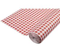 Pro Nappe - Ref R482570I - Mantel de Papel Damasco desechable en Rollo 25 M de Largo X 1,20 M de Ancho - Color Vichy Rojo - Papel Damasco con Estampado Universal Chic y clásico