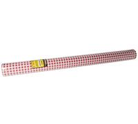 Pro Nappe - Ref R485070I - Mantel de Papel Damasco desechable en Rollo 50 M de Largo X 1,20 M de Ancho - Color Vichy Rojo - Papel Damasco con patrón Universal Elegante y clásico