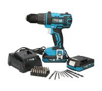 KOMA TOOLS Kit taladro percutor atornillador 08750 20 V con cargador, colores surtidos