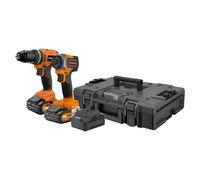 PRO Set taladro percutor de batería y atornillador (18 V, 2 baterías, 2 Ah, 6 pzs.)