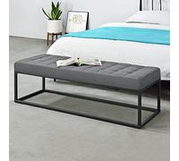 Banco salta tapizado tela / metal 120 x 40 x 38 cm gris [pro.tec]