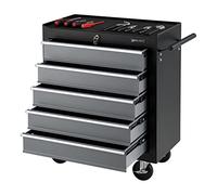 pro.tec Carrito de Herramientas de Acero con 5 Cajones y 4 Ruedas Carro de Caja Taller Móvil en Negro 69 x 33 x 77,5 cm Máx. 10kg