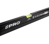 PRO800 Nivel de burbuja 100cm fresado en un lado con perfil ergonómico - ERS+ (Easy Reading System) Nivel de precisión con tapones antichoque - Color Negro