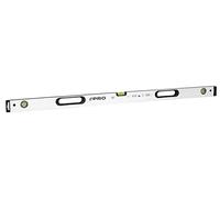 PRO800 Nivel de burbuja 120cm fresado en ambos lados con perfil ergonómico - ERS+ (Easy Reading System) Nivel de precisión con tapones antichoque - Color Blanco