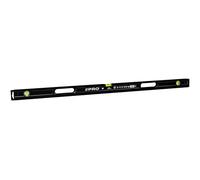 PRO800 Nivel de burbuja 120cm fresado en un lado con perfil ergonómico - ERS+ (Easy Reading System) Nivel de precisión con tapones antichoque - Color Negro