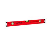 PRO800 Nivel de burbuja 60cm con perfil ergonómico - ERS+ (Easy Reading System) Nivel de precisión con tapones antichoque - Color Rojo