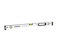 PRO800 Nivel de burbuja 80cm fresado en ambos lados con perfil ergonómico - ERS+ (Easy Reading System) Nivel de precisión con tapones antichoque - Color Blanco