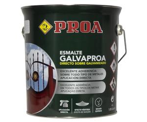 PROA Esmalte directo sobre galvanizado Galvaproa. Marrón RAL 8016. 4 L. Pintar galvanizado sin necesidad de imprimación.