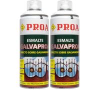PROA GALVAPROA SPRAY DIRECTO SOBRE GALVANIZADO. RAL 7016. 400 ML. Pintar galvanizado sin necesidad de imprimación. (Paquete de 2)