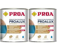 PROA PROALUX Esmalte al agua Multiadherente. Marrón RAL 8016. 750 ML. Multisuperficie. SATINADO (Paquete de 2)