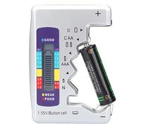 Probador de batería, comprobador de comprobador digital de batería de 90 mm x 60 mm Probador universal de batería duradero Prueba fácil para pilas de botón de 1,55 V N AA AAA Baterías de 9 V