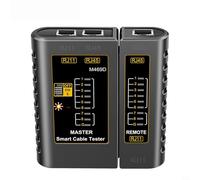 Probador de cable Lan profesional compatible con redes Rj45 y líneas telefónicas RJ11 con modos encendido y S más unidad remota para controles de larga distancia (negro)