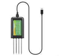Probador de sensor de suelo USB para Android y para hongmeng, medidor de pH NPK impermeable IP68 con cable de 2 m para investigación de jardines agrícolas, color negro