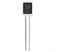 Probador de suelo 6 en 1 para pH Humedad Temperatura Luz Humedad Fertilidad, Detector de jardín LCD retroiluminado giratorio