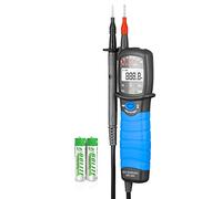 Probador de voltaje AC DC 600V Multímetro digital tipo bolígrafo mide voltaje, continuidad, medición de secuencia de fase, con pantalla de visualización, fondo, lámpara, alarmas LED audibles