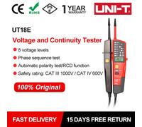 Probador de voltaje y continuidad UNI-T UT18E 12V-1000V voltímetro Digital Detector de secuencia de fase sonda de voltios herramienta de electricista