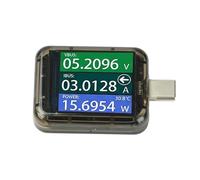 Probador USB tipo C Medidor de corriente de voltaje digital, monitor de potencia de 240 W con lectura LCD para salida de adaptador, cable, batería portátil y trabajo electrónico Voltímetro USB Medidor