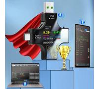 Probador USB tipo C PD medidor de capacidad Digital 8A Monitor de corriente de voltaje Detector de cargador de banco de energía con carga rápida QC3.0 With Bluetooth