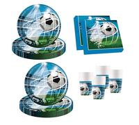 Procos 10215300DY - Party Set Fútbol, vajilla desechable de 52 Piezas para Fiestas de cumpleaños Infantiles y Fiestas temáticas, decoración de Mesa