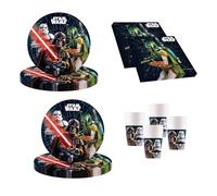 Procos 10215306DY - Set de Fiesta Star Wars Galaxy, vajilla desechable de 52 Piezas para Fiestas de cumpleaños Infantiles y Fiestas temáticas, decoración de Mesa
