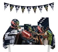 Procos 10215307DY - Set de fiesta Star Wars Galaxy, vajilla desechable de 46 piezas para fiestas de cumpleaños infantiles y fiestas temáticas, decoración de mesa