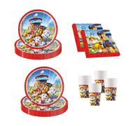 Procos 10215310DY - Set de Fiesta Paw Patrol, vajilla desechable de 52 Piezas para Fiestas de cumpleaños Infantiles y Fiestas temáticas, decoración de Mesa