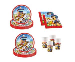 Procos 10215310DY - Set de Fiesta Paw Patrol, vajilla desechable de 52 Piezas para Fiestas de cumpleaños Infantiles y Fiestas temáticas, decoración de Mesa