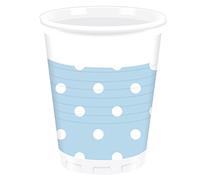 Procos 80713 - Vasos Desechables (10 Unidades, 200 ml), diseño de Lunares, Color Azul