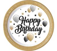 Procos 88861 Milestone Balloons - Platos (23 cm, 8 Unidades), diseño de Globos