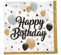 Procos 88863 - Servilletas Happy Birthday, Milestone, 20 unidades, tamaño 33 x 33 cm, servilletas de papel con diseño, decoración de mesa, pañuelo, cumpleaños, globos, globos